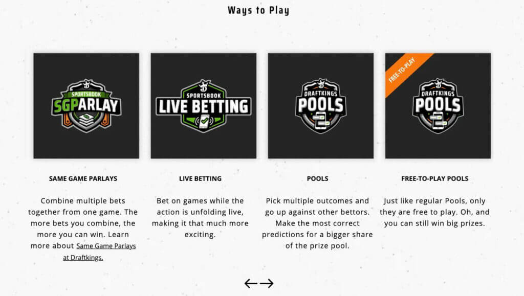 draftkings betting options