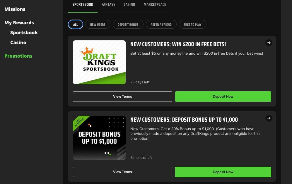 draftkings bonuses